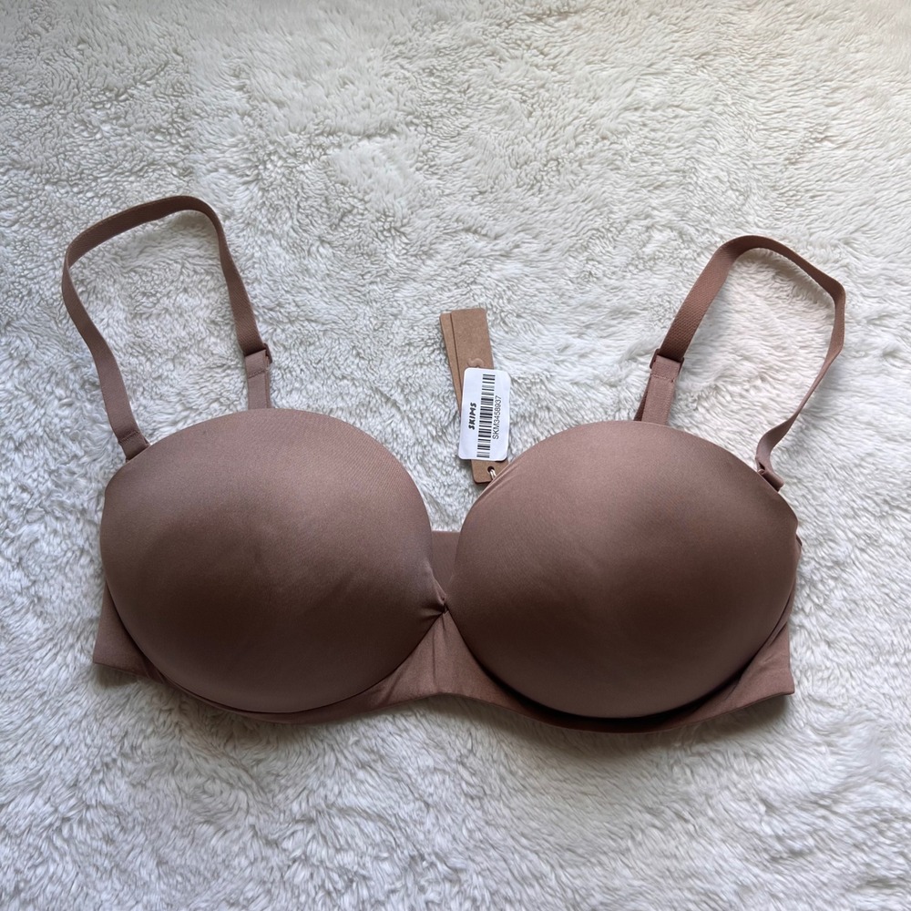 Skims Women Ultimate Push-Up Strapless Bra Sienna Brown Size 34D BA-BAN-9056